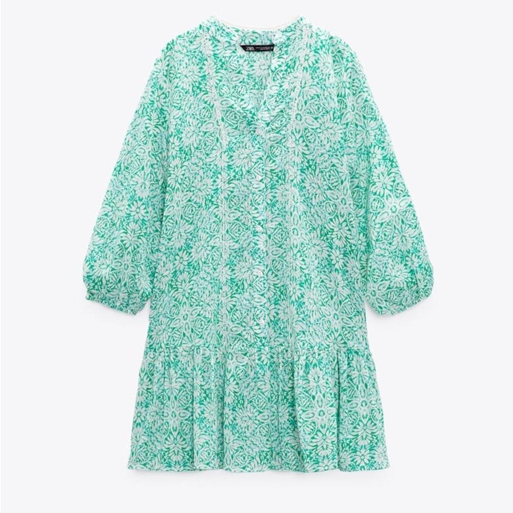 ZARA PRINTED MINI DRESS - Picture 6 of 8
